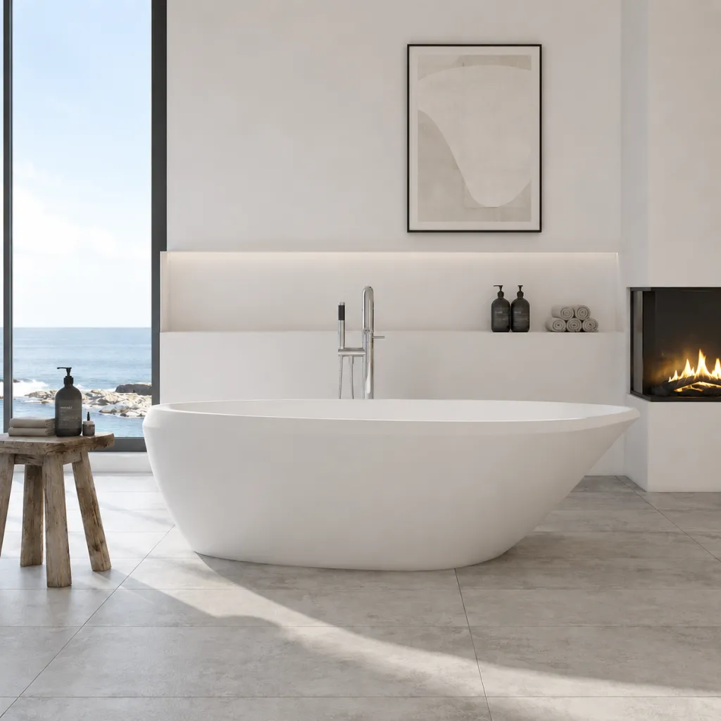 Spazio 192 - Badkar 192x110, Massiv Matt vit SolidTec®