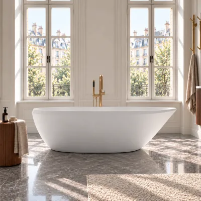 Spazio 192 - Badkar 192x110, Massiv Matt vit SolidTec®