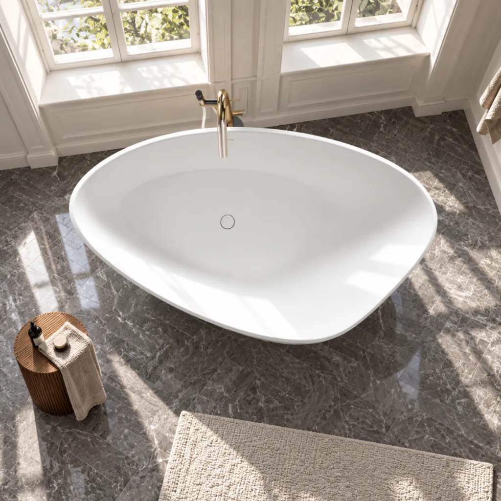 Spazio 192 - Badkar 192x110, Massiv Matt vit SolidTec®