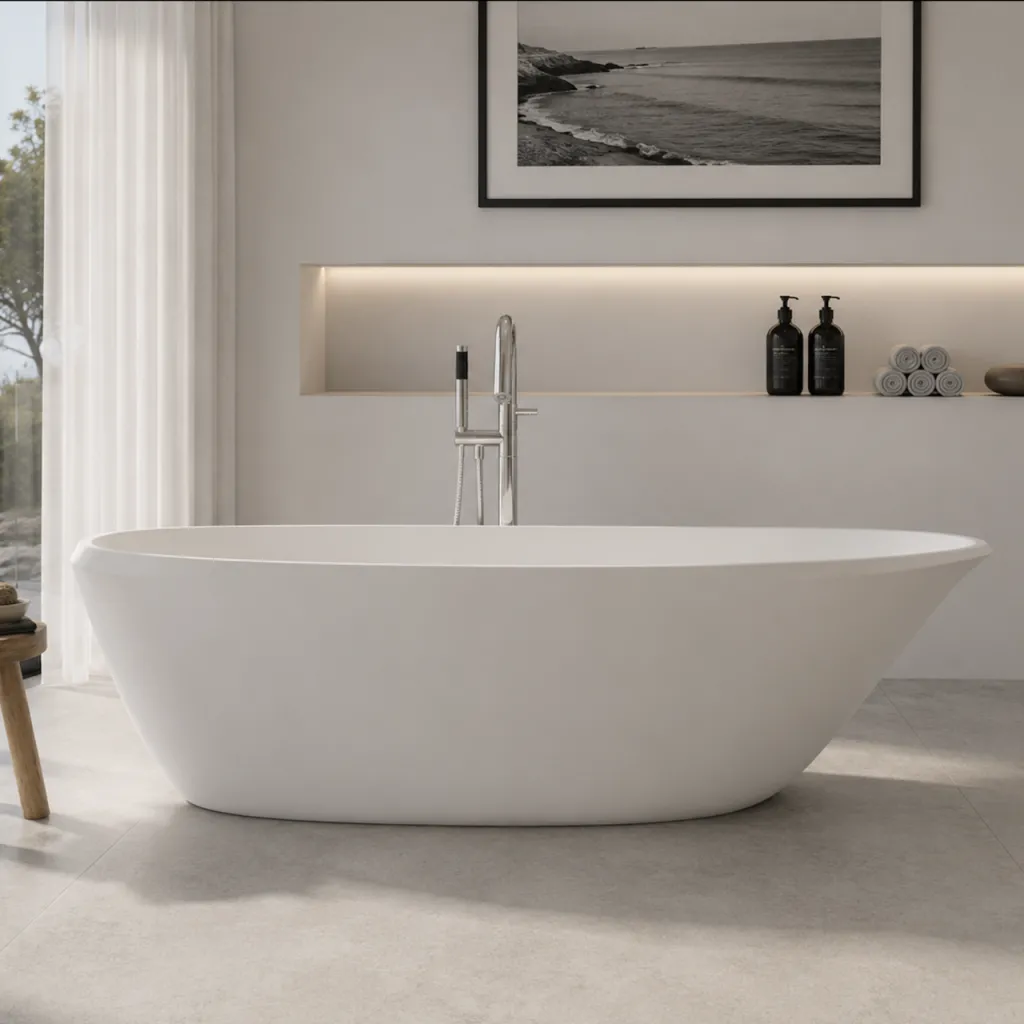 Spazio 192 - Badkar 192x110, Massiv Matt vit SolidTec®