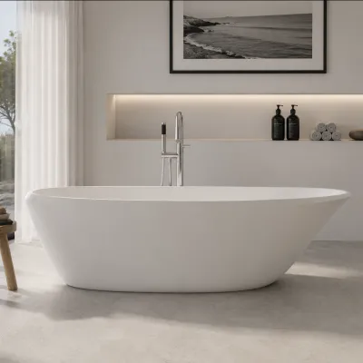 Spazio 192 - Badkar 192x110, Massiv Matt vit SolidTec®