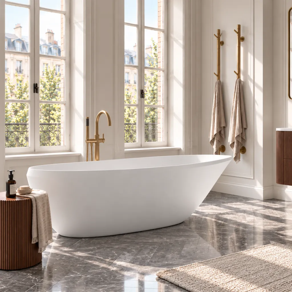 Spazio 192 - Badkar 192x110, Massiv Matt vit SolidTec®
