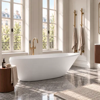 Spazio 192 - Badkar 192x110, Massiv Matt vit SolidTec®