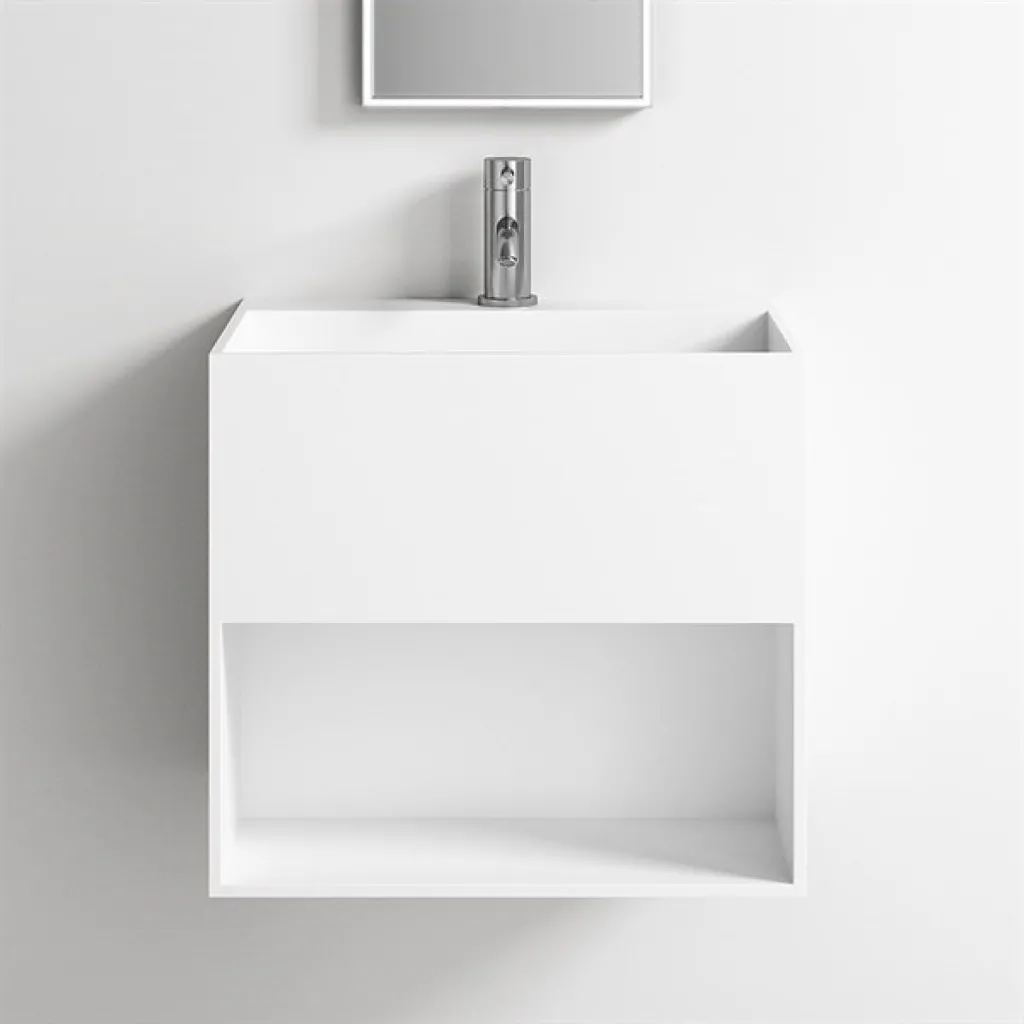 Boxo Inside 55 - 55x40 Tvättställ med förvaring, Matt Vit SolidTec®