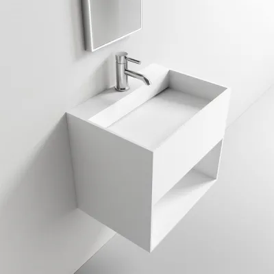 Boxo Inside 55 - 55x40 Tvättställ med förvaring, Matt Vit SolidTec®