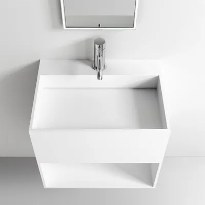 Boxo Inside 55 - 55x40 Tvättställ med förvaring, Matt Vit SolidTec®