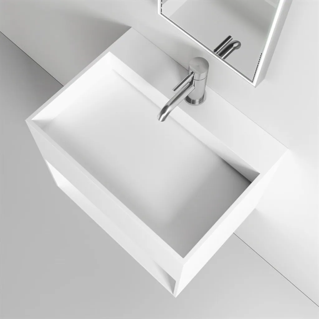 Boxo Inside 55 - 55x40 Tvättställ med förvaring, Matt Vit SolidTec®