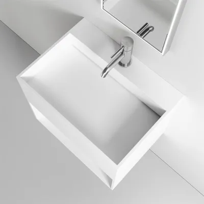 Boxo Inside 55 - 55x40 Tvättställ med förvaring, Matt Vit SolidTec®