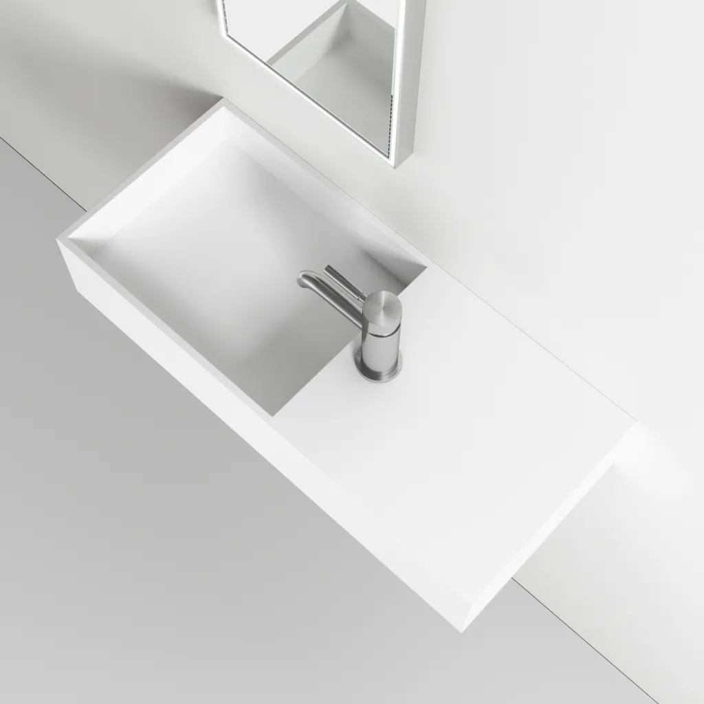 Kubo Inside 75L - 75x32,5 Handfat till vänster, Mathvid SolidTec®
