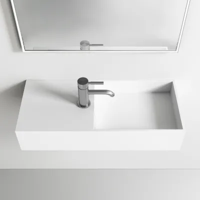 Kubo Inside 75R - 75x32,5 Handfat till höger, Matt Vit SolidTec®