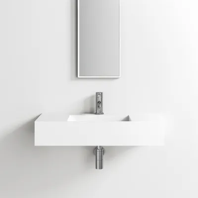 Contract Inside 80 - 80x40 cm Tvättställ, Matt Vit SolidTec®