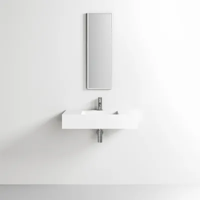 Contract Inside 80 - 80x40 cm Tvättställ, Matt Vit SolidTec®