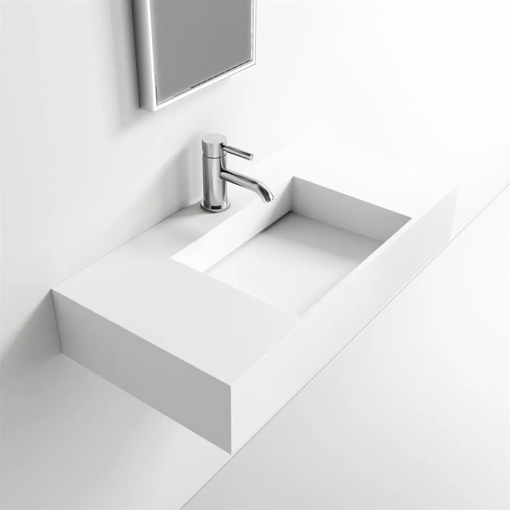Contract Inside 80 - 80x40 cm Tvättställ, Matt Vit SolidTec®