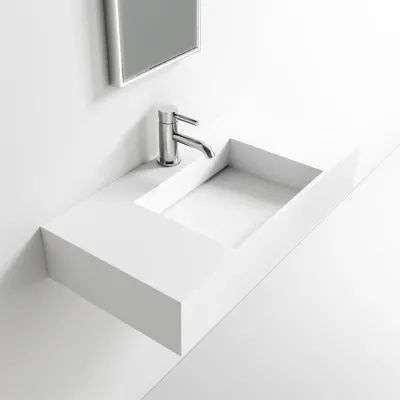 Contract Inside 80 - 80x40 cm Tvättställ, Matt Vit SolidTec®