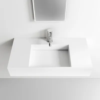 Contract Inside 80 - 80x40 cm Tvättställ, Matt Vit SolidTec®