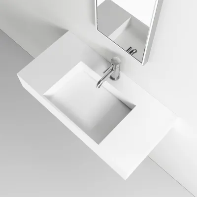 Contract Inside 80 - 80x40 cm Tvättställ, Matt Vit SolidTec®