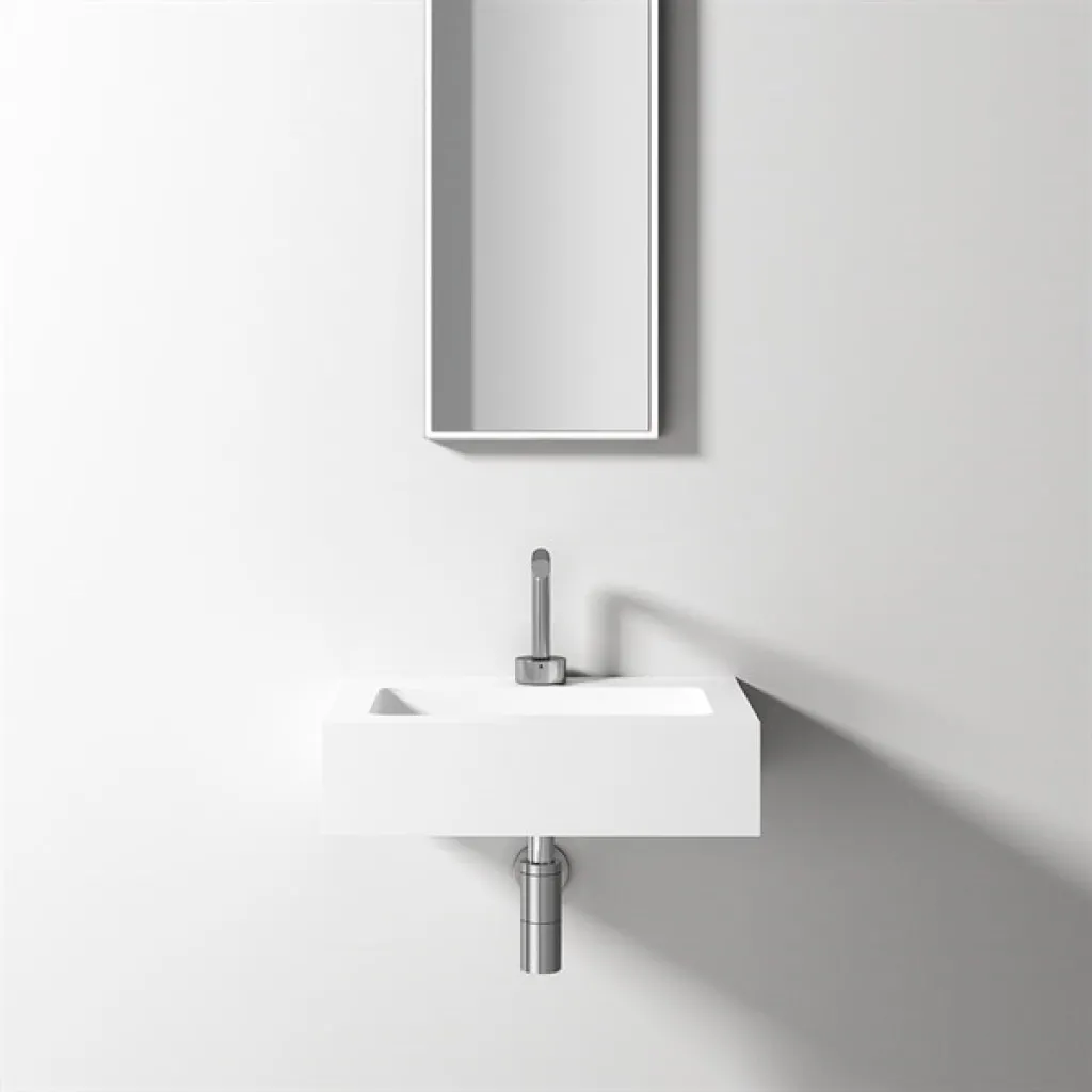 Waterproof 50 - 50x40 cm Tvättställ, Matt Vit SolidTec®