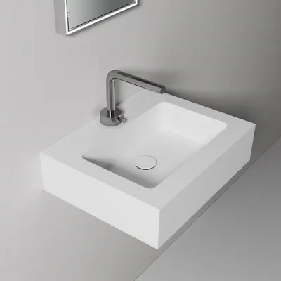 Waterproof 50 - 50x40 cm Tvättställ, Matt Vit SolidTec®