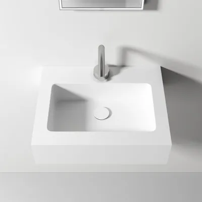 Waterproof 50 - 50x40 cm Tvättställ, Matt Vit SolidTec®