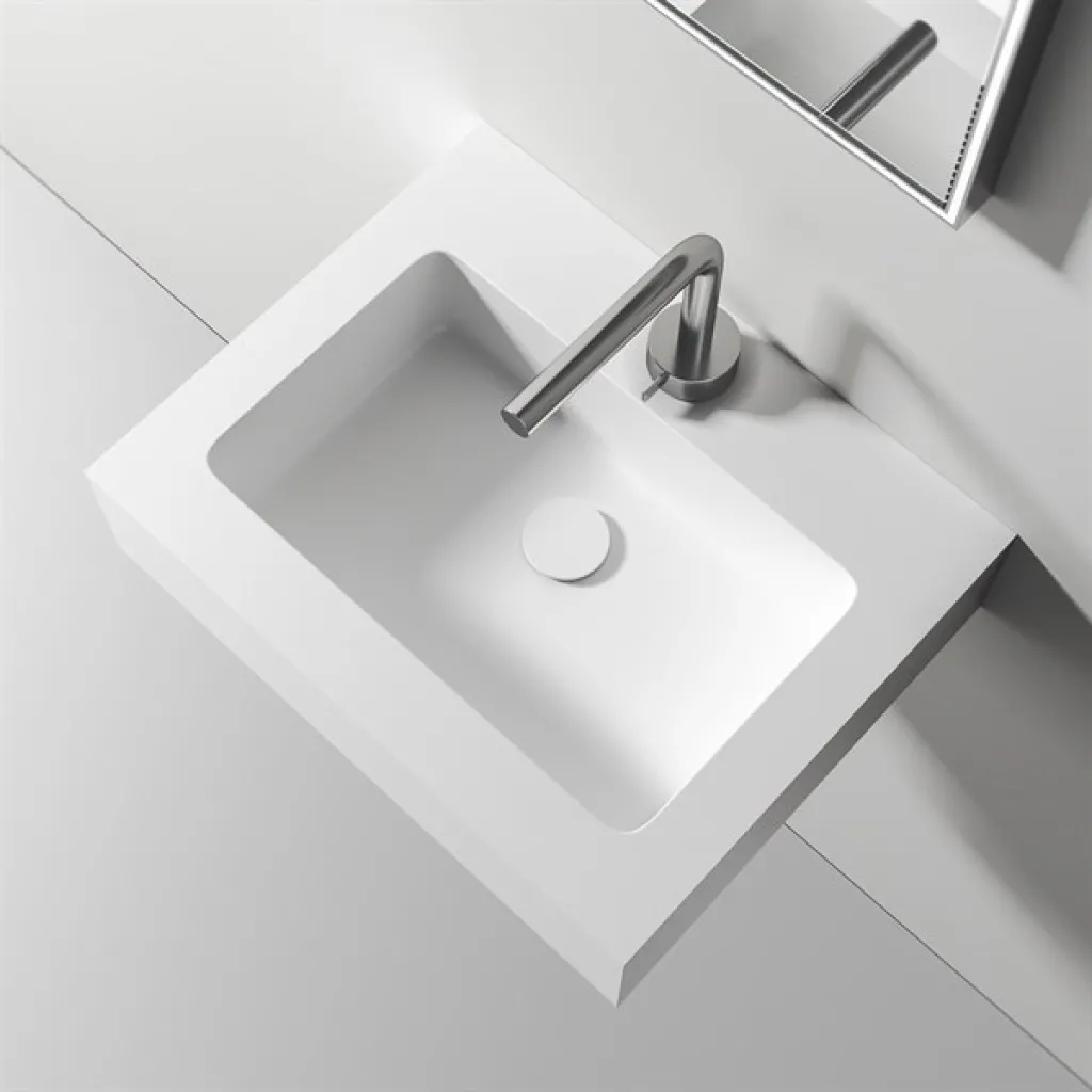 Waterproof 50 - 50x40 cm Tvättställ, Matt Vit SolidTec®