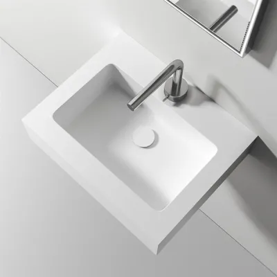 Waterproof 50 - 50x40 cm Tvättställ, Matt Vit SolidTec®