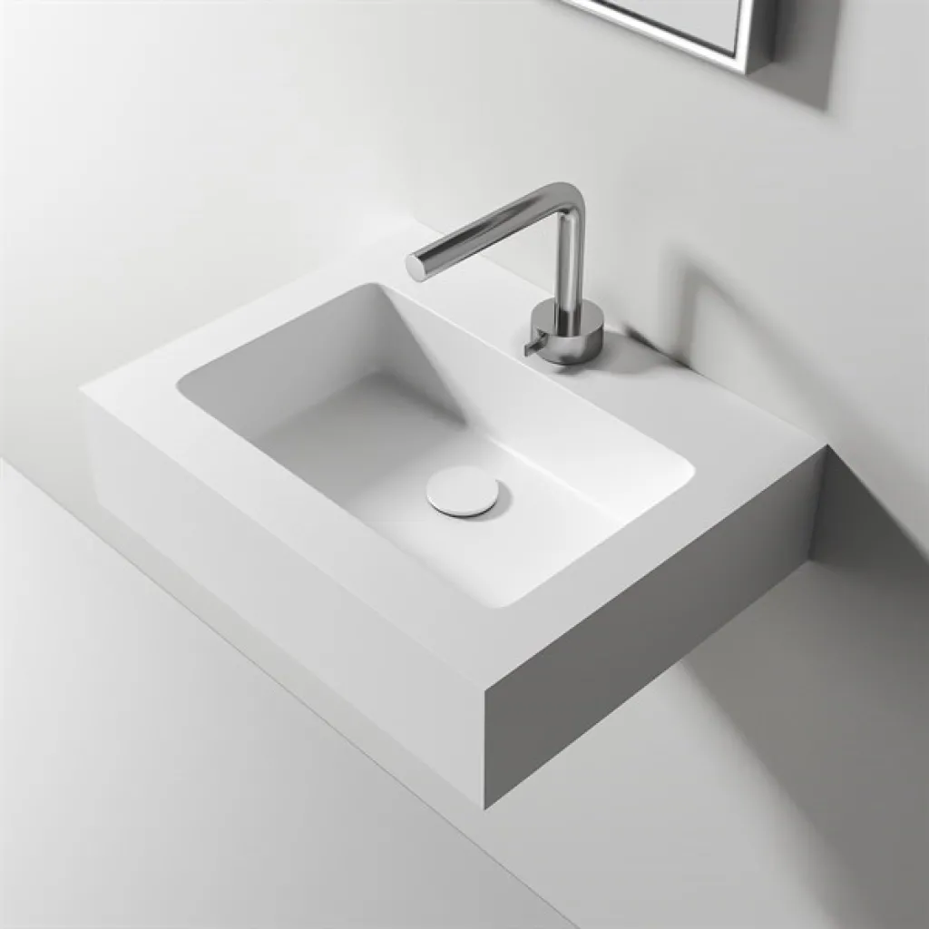 Waterproof 50 - 50x40 cm Tvättställ, Matt Vit SolidTec®