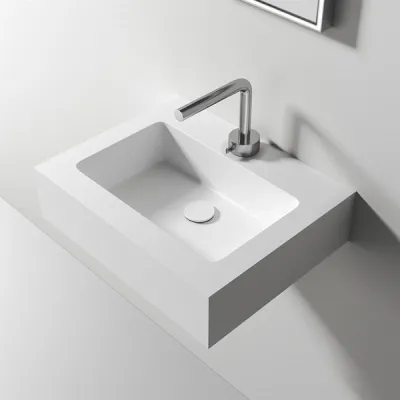 Waterproof 50 - 50x40 cm Tvättställ, Matt Vit SolidTec®