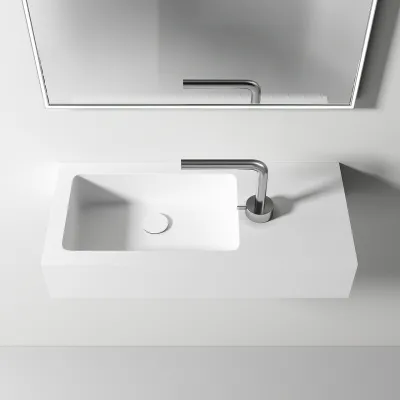 Waterproof 70L - 70x32 cm diskho vänster, Matt Vit SolidTec®
