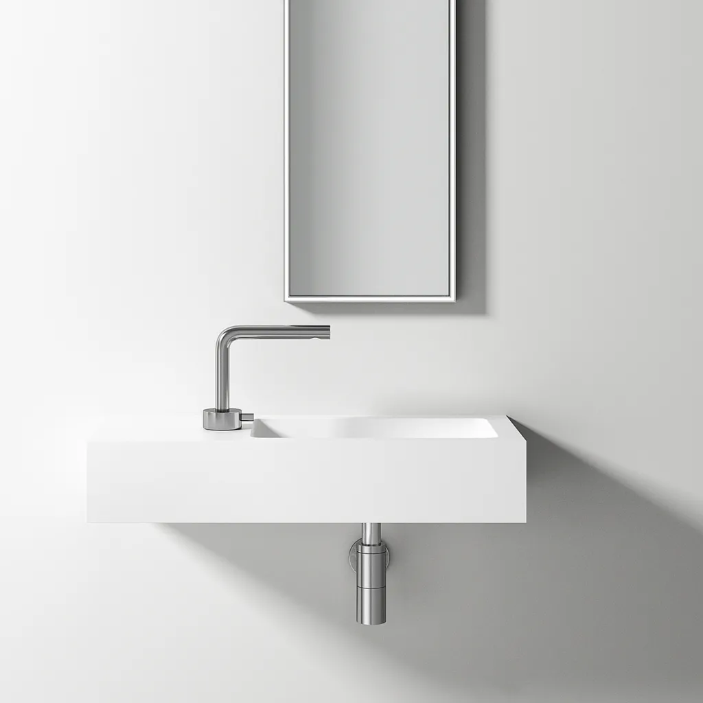 Waterproof 70R - 70x32 cm diskho till höger, Matt Vit SolidTec®