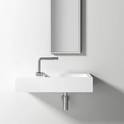 Waterproof 70R - 70x32 cm diskho till höger, Matt Vit SolidTec®