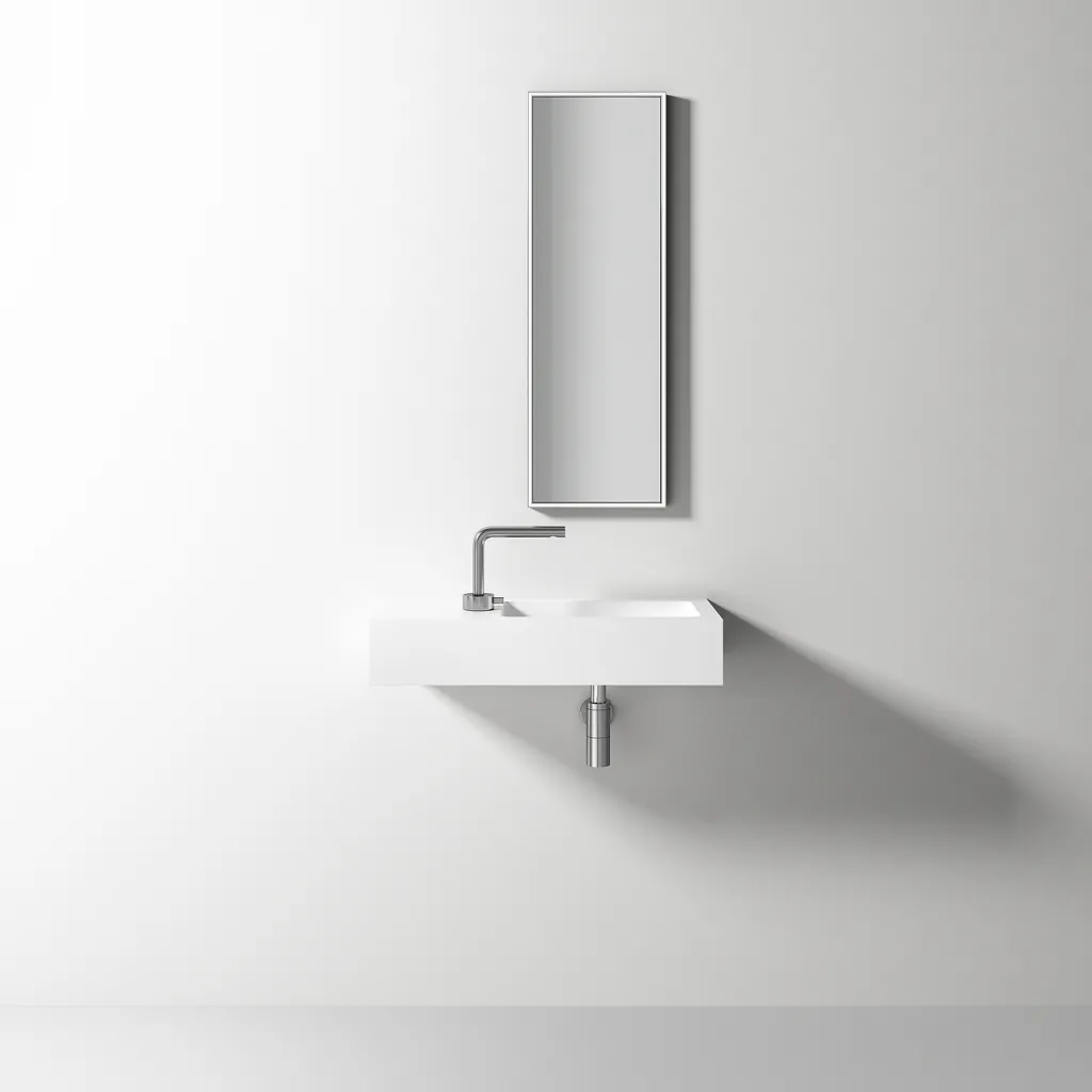 Waterproof 70R - 70x32 cm diskho till höger, Matt Vit SolidTec®