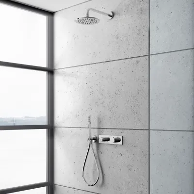 Nostromo A12 Rain DeLuxe - Ø20 Termostatiskt duschset, Krom