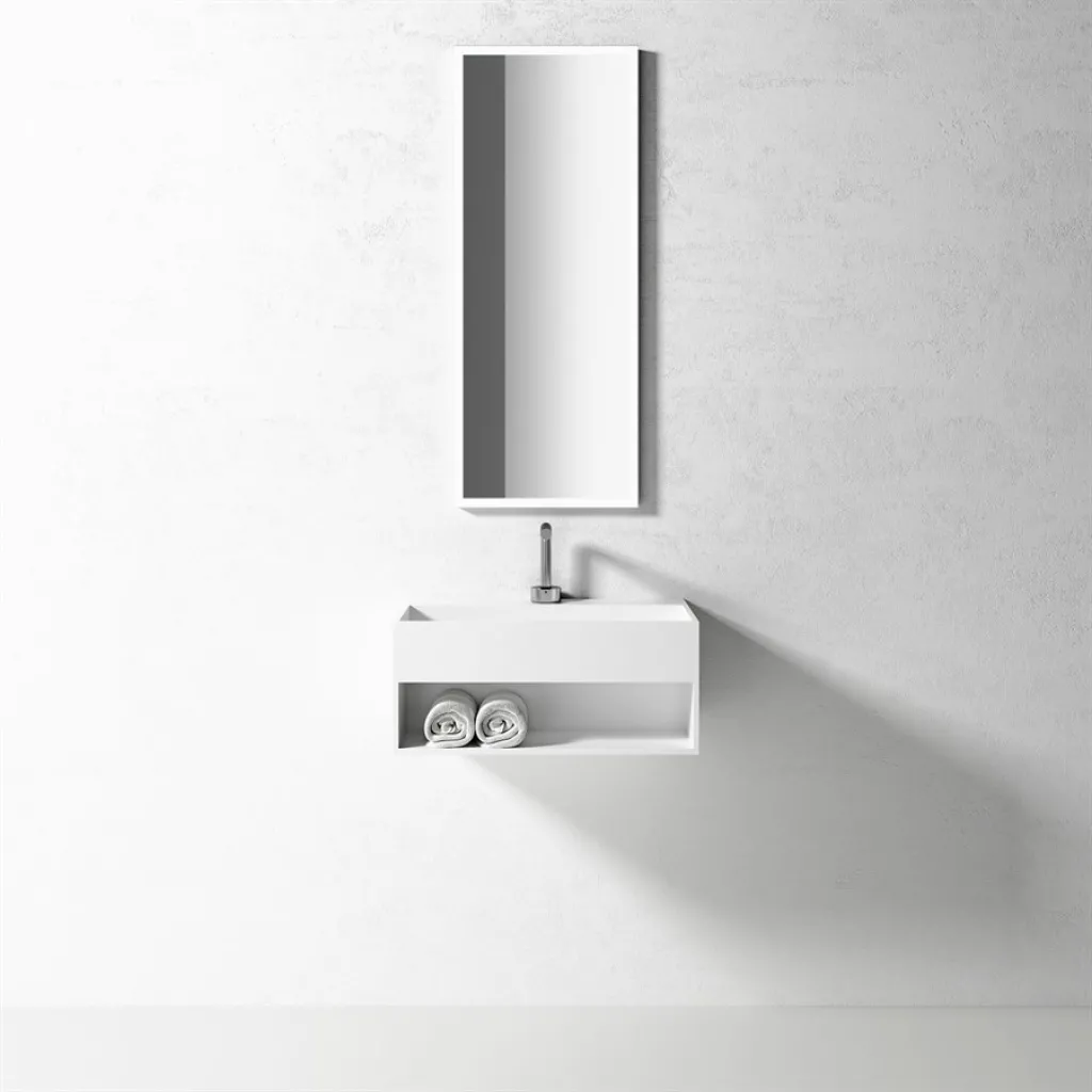 Boxo 60 - 60x35 Tvättställ med förvaring, Matt Vit SolidTec®