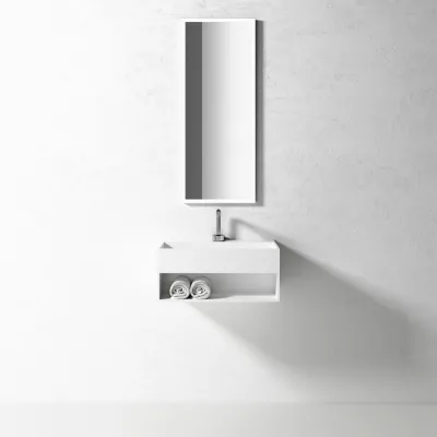 Boxo 60 - 60x35 Tvättställ med förvaring, Matt Vit SolidTec®
