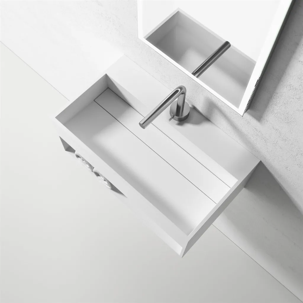 Boxo 60 - 60x35 Tvättställ med förvaring, Matt Vit SolidTec®
