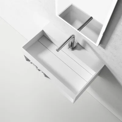 Boxo 60 - 60x35 Tvättställ med förvaring, Matt Vit SolidTec®