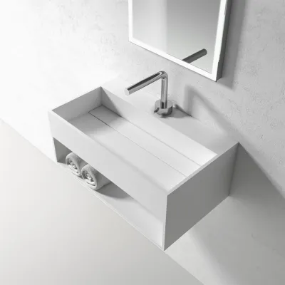 Boxo 60 - 60x35 Tvättställ med förvaring, Matt Vit SolidTec®