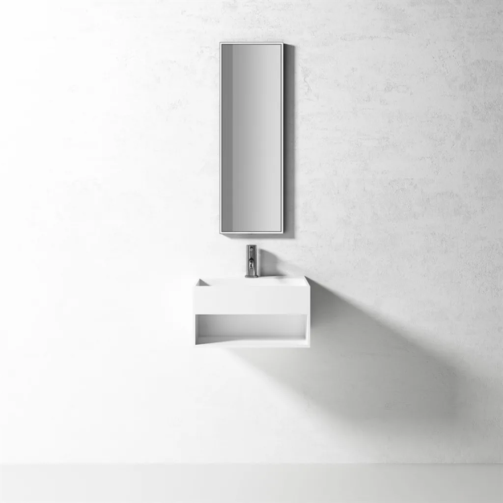 Boxo 50 - 50x35, Tvättställ med förvaring, Matt Vit SolidTec®