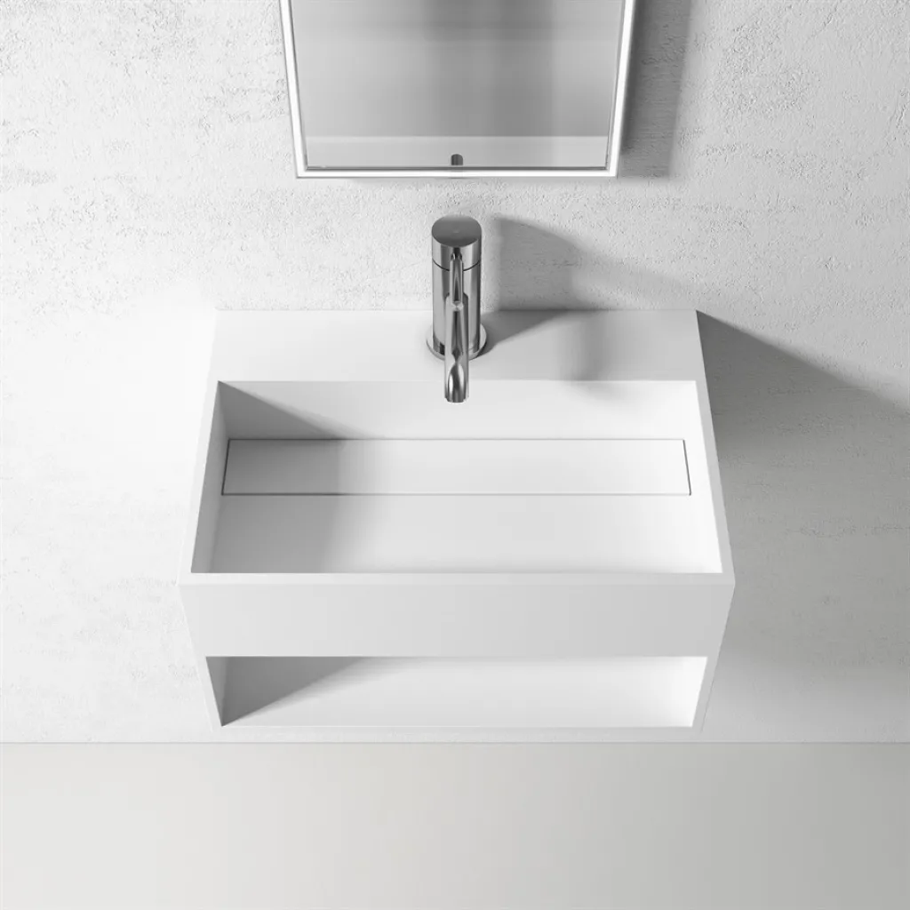 Boxo 50 - 50x35, Tvättställ med förvaring, Matt Vit SolidTec®