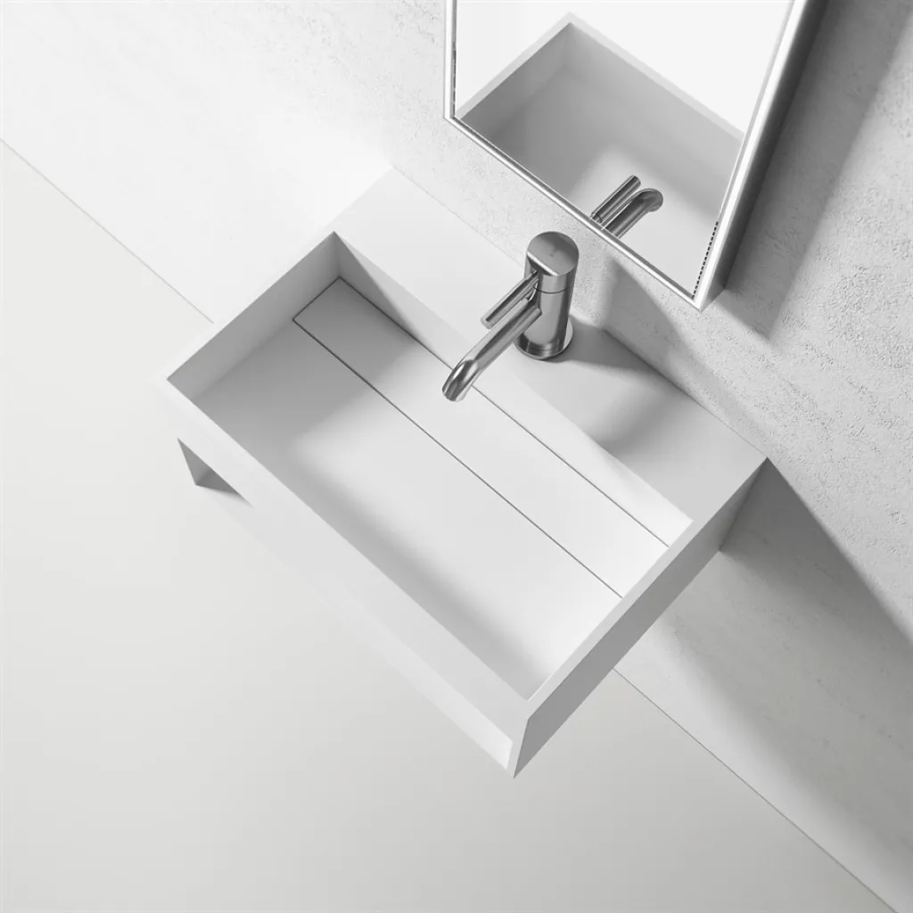 Boxo 50 - 50x35, Tvättställ med förvaring, Matt Vit SolidTec®