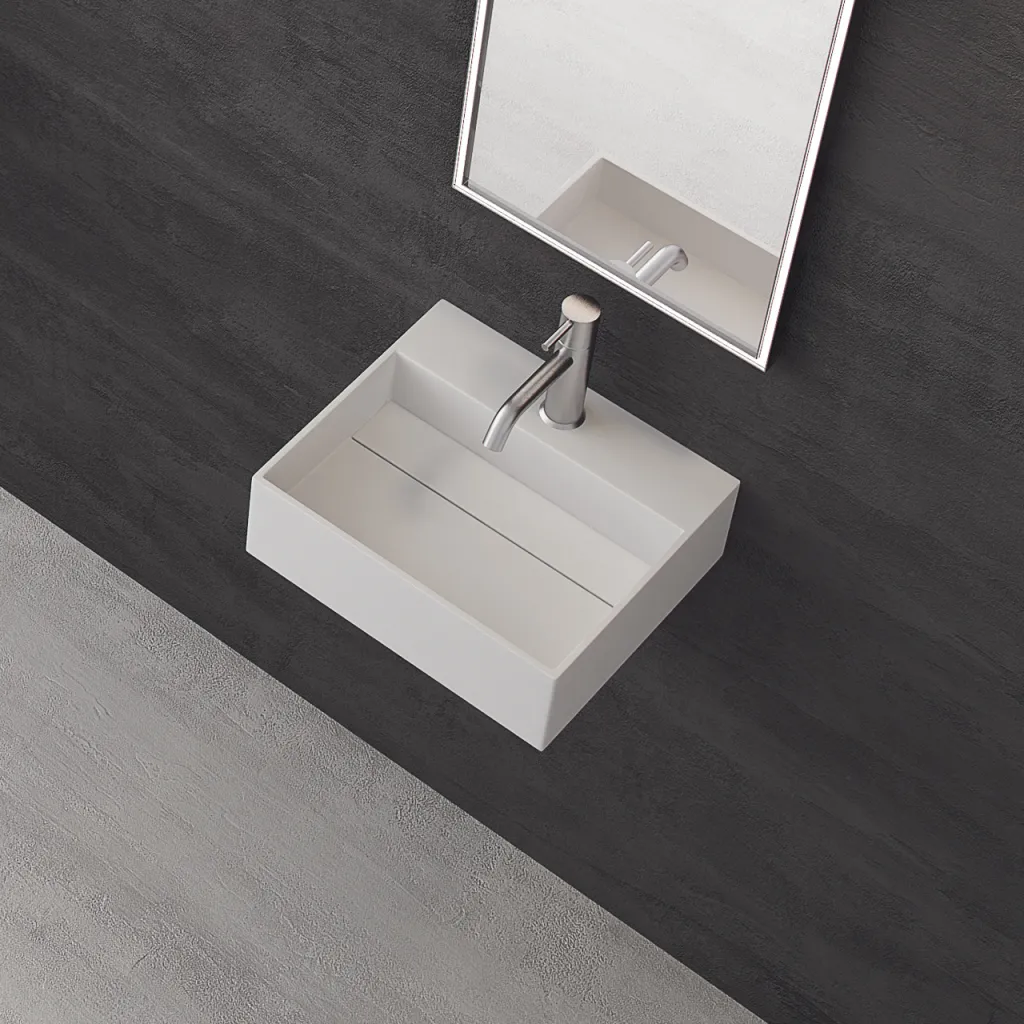 Kubo 40 - 40x35 Tvättställ, Matt vit SolidTec®