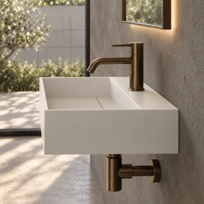 Kubo 40 - 40x35 Tvättställ, Matt vit SolidTec®