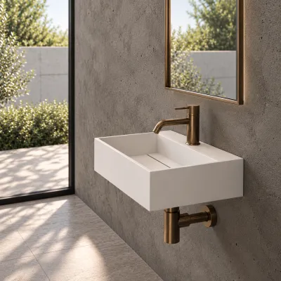 Kubo 40 - 40x35 Tvättställ, Matt vit SolidTec®
