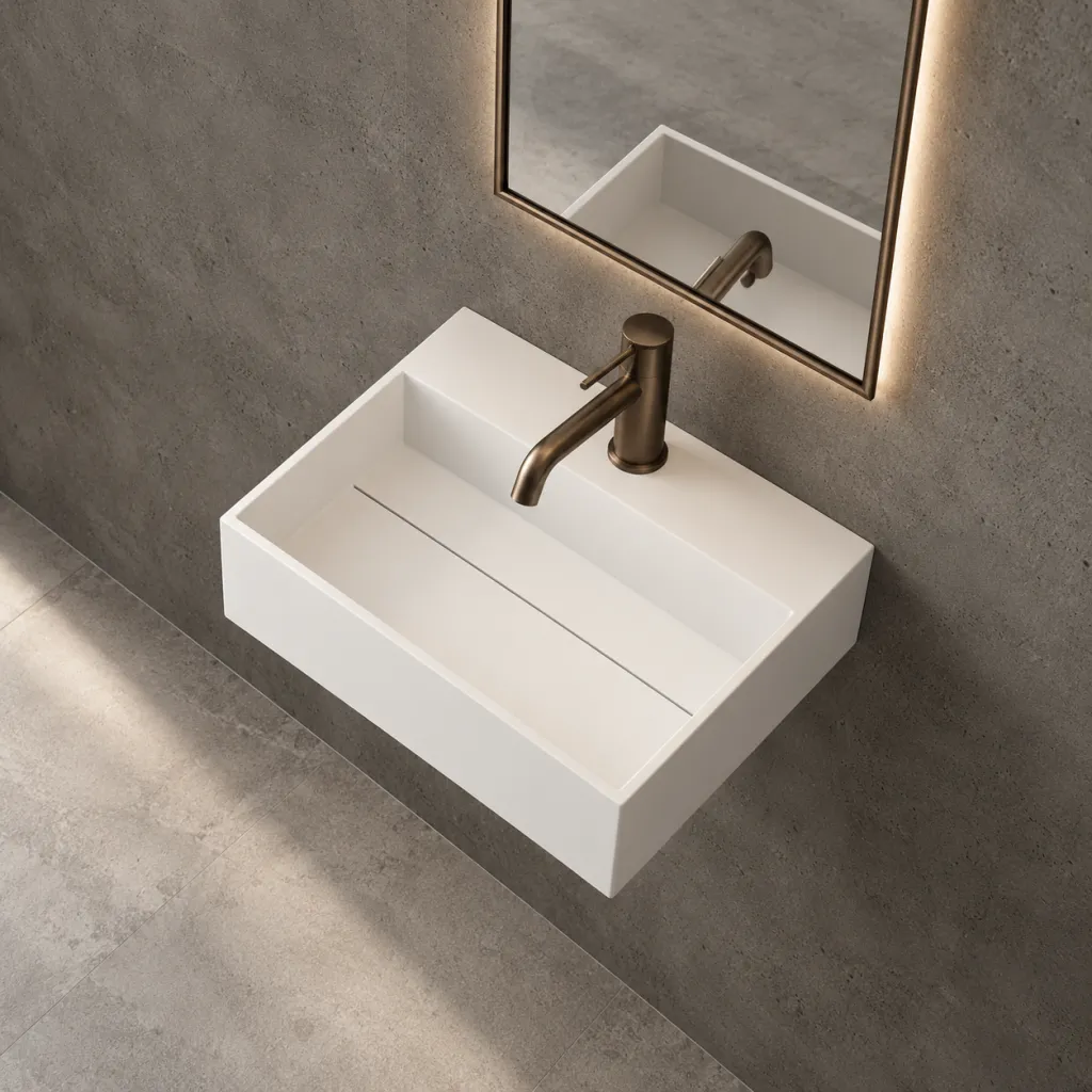 Kubo 40 - 40x35 Tvättställ, Matt vit SolidTec®