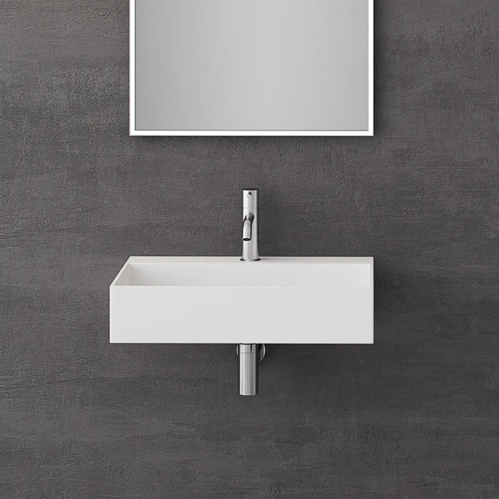 Kubo 60 - 60x40 Tvättställ, Matt vit SolidTec®