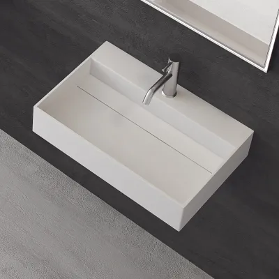 Kubo 60 - 60x40 Tvättställ, Matt vit SolidTec®