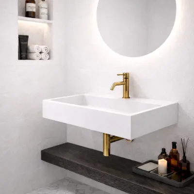 Kubo 60 - 60x40 Tvättställ, Matt vit SolidTec®