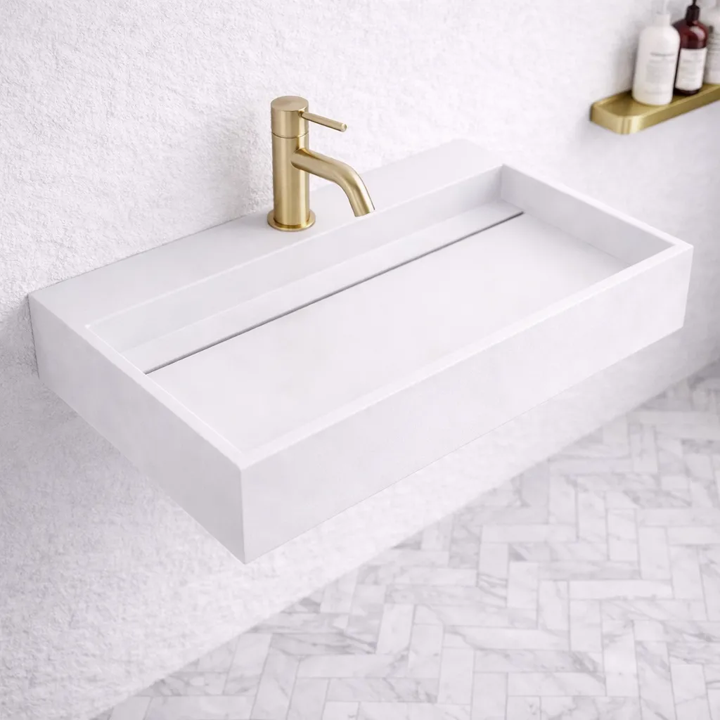 Kubo 60 - 60x40 Tvättställ, Matt vit SolidTec®