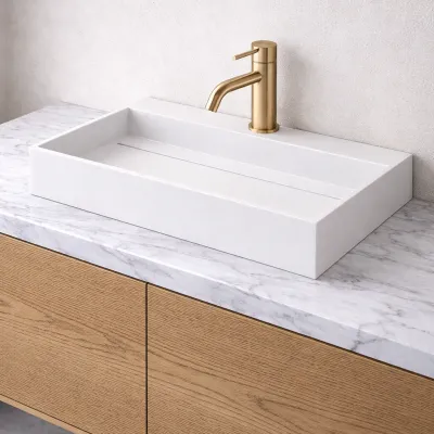 Kubo 60 - 60x40 Tvättställ, Matt vit SolidTec®