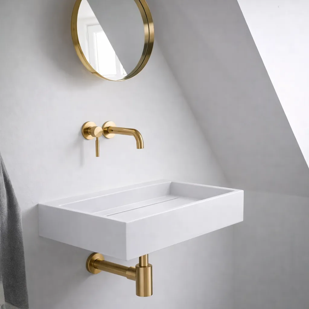 Kubo 60 - 60x40 Tvättställ, Matt vit SolidTec®